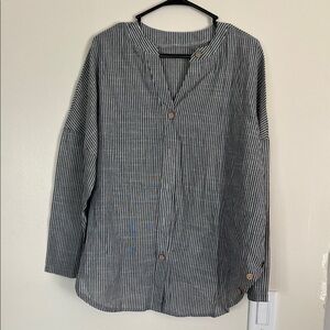 Striped Button-Up Blouse